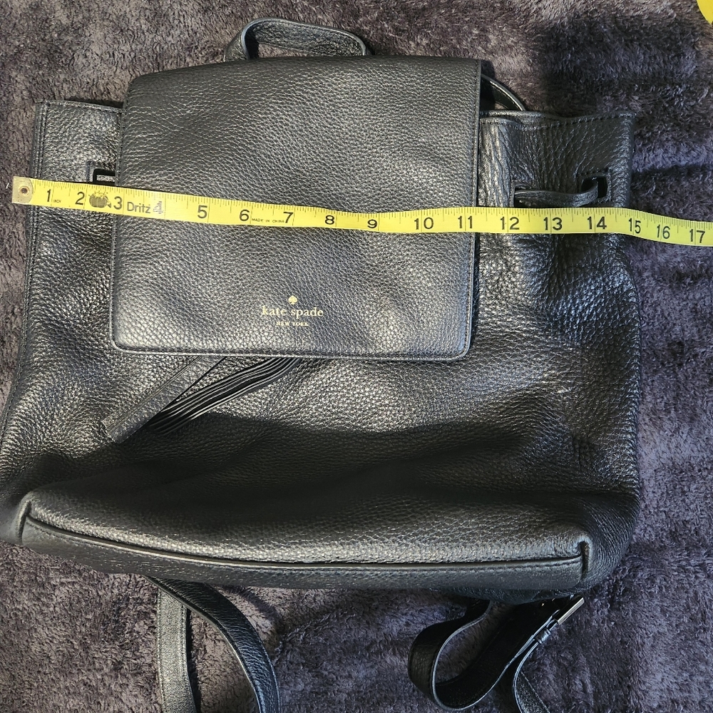 Kate Spade Black Leather Backpack - Picture 9 of 11